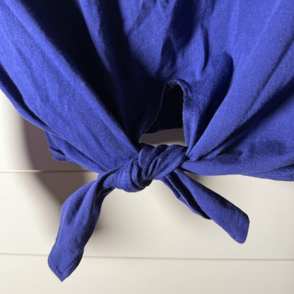 Carole Little Sport Long Sleeve 100% Cotton Front Tie Embellished Shirt Purple M - Picture 5 of 7